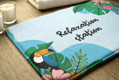 Badezimmer teppich Tropenvögel