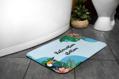 Badezimmer teppich Tropenvögel