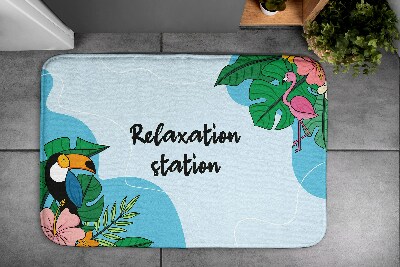 Badezimmer teppich Tropenvögel