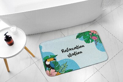 Badezimmer teppich Tropenvögel