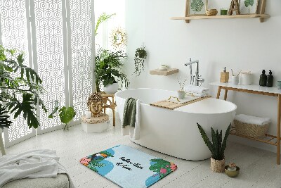 Badezimmer teppich Tropenvögel