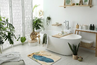 Badezimmer matte Feder und Blumen