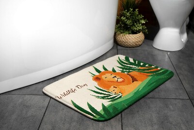 Teppich badezimmer Löwen Katzen