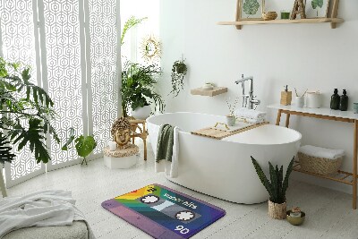 Badezimmer teppich Retro Regenbogen Kassette