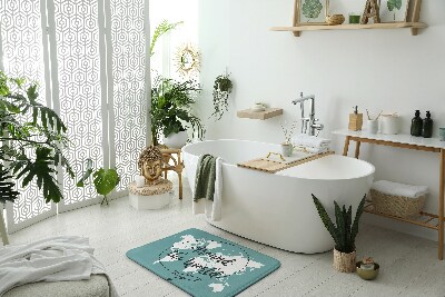 Badezimmer matte Weltkarte