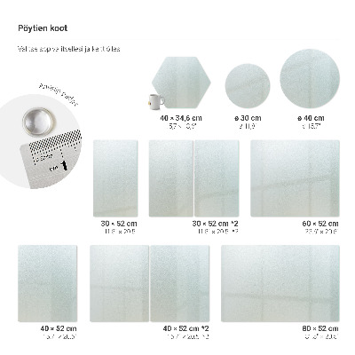 Schneidebrett in sechseckiger Form mit halbtransparentem Design