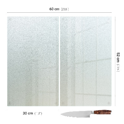 Glasschneidebrett mit doppelt halbtransparentem Design