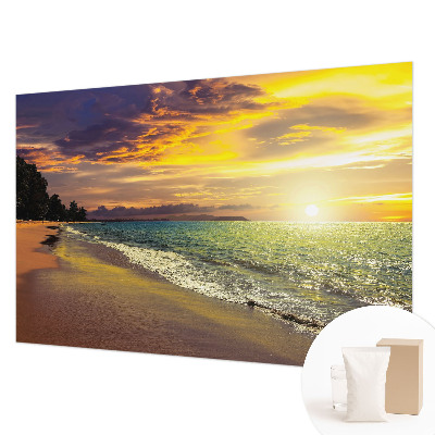 Vlies-Fototapete mit einem Strandmotiv bei Sonnenuntergang