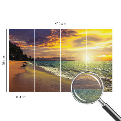 Vlies-Fototapete mit einem Strandmotiv bei Sonnenuntergang