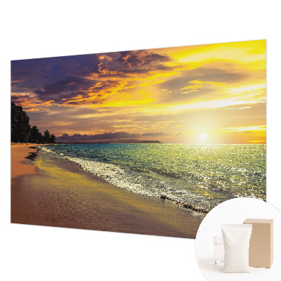 Vlies-Fototapete mit einem Strandmotiv bei Sonnenuntergang