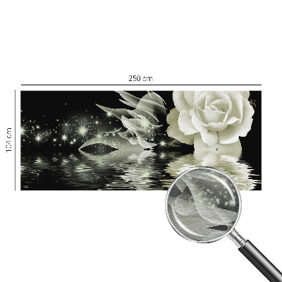 Fototapete fürs Wohnzimmer mit einem Motiv einer leuchtenden Rose