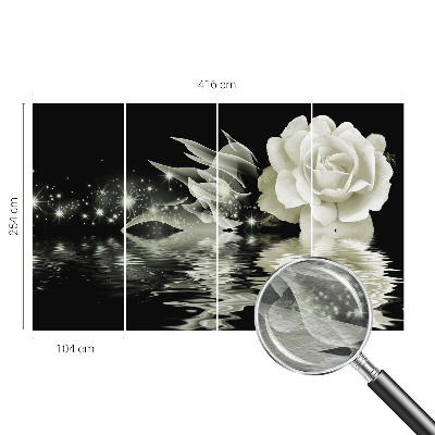 Fototapete fürs Wohnzimmer mit einem Motiv einer leuchtenden Rose