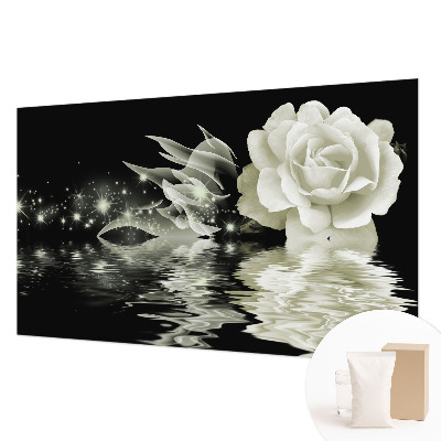 Fototapete fürs Wohnzimmer mit einem Motiv einer leuchtenden Rose