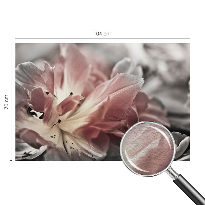 Fototapete fürs Schlafzimmer mit pastellfarbenem Blumenmotiv