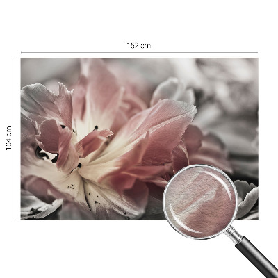 Fototapete fürs Schlafzimmer mit pastellfarbenem Blumenmotiv