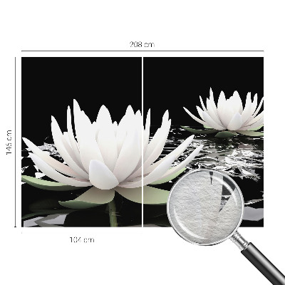 Vlies-Fototapete fürs Schlafzimmer mit Motiv aus Wasserblumen