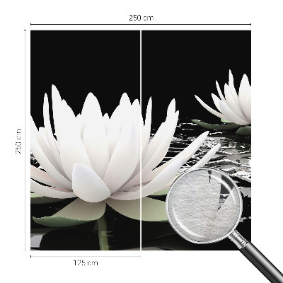 Vlies-Fototapete fürs Schlafzimmer mit Motiv aus Wasserblumen