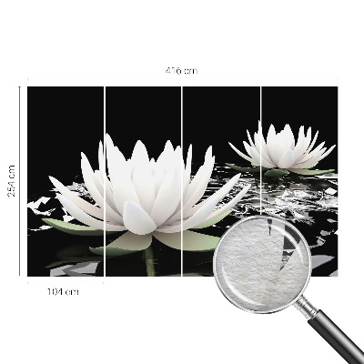 Vlies-Fototapete fürs Schlafzimmer mit Motiv aus Wasserblumen