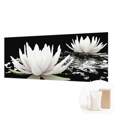 Vlies-Fototapete fürs Schlafzimmer mit Motiv aus Wasserblumen