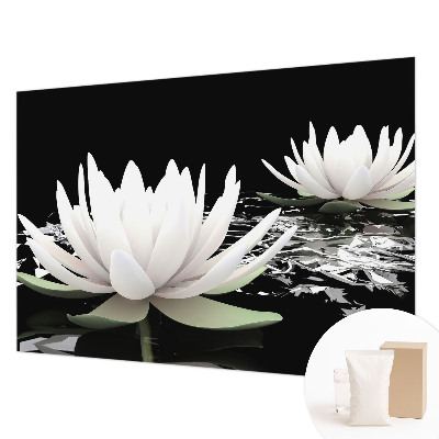 Vlies-Fototapete fürs Schlafzimmer mit Motiv aus Wasserblumen