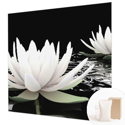 Vlies-Fototapete fürs Schlafzimmer mit Motiv aus Wasserblumen