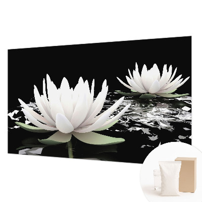 Vlies-Fototapete fürs Schlafzimmer mit Motiv aus Wasserblumen