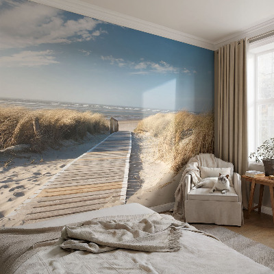 Vliestapete fürs Schlafzimmer mit Motiv eines Seewegs