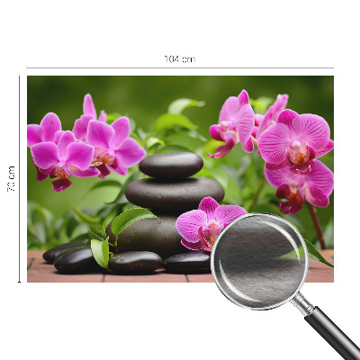 Fototapete mit Orchideen und Steinen als Motiv