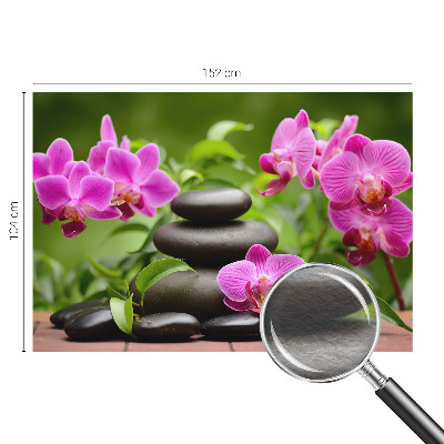 Fototapete mit Orchideen und Steinen als Motiv