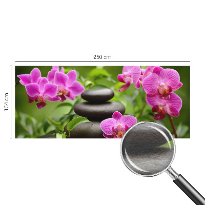 Fototapete mit Orchideen und Steinen als Motiv