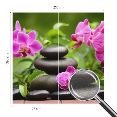 Fototapete mit Orchideen und Steinen als Motiv