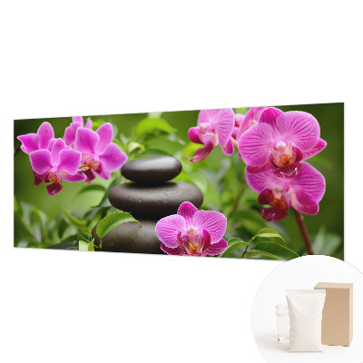 Fototapete mit Orchideen und Steinen als Motiv