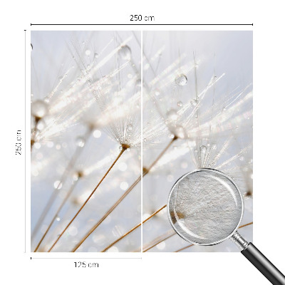 Dekorative Wand-Fototapete mit rosafarbenem Löwenzahn-Motiv