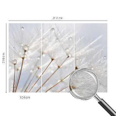 Dekorative Wand-Fototapete mit rosafarbenem Löwenzahn-Motiv