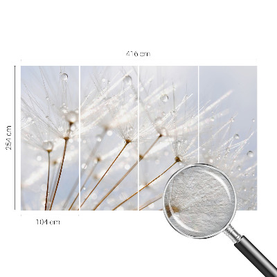 Dekorative Wand-Fototapete mit rosafarbenem Löwenzahn-Motiv