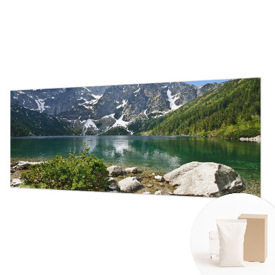 Fototapete fürs Wohnzimmer mit Motiv eines Bergsees