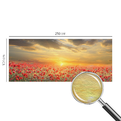 Vlies-Fototapete fürs Schlafzimmer mit Motiv eines Mohnfelds