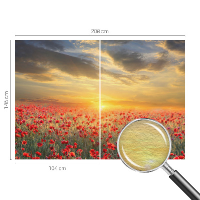 Vlies-Fototapete fürs Schlafzimmer mit Motiv eines Mohnfelds