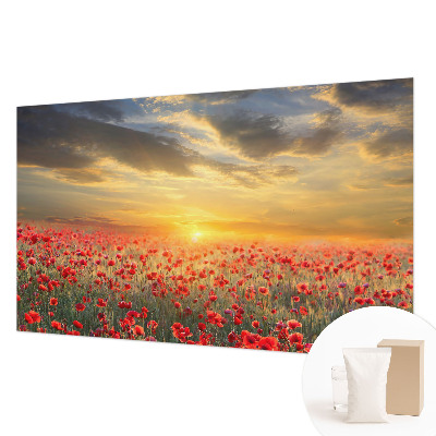 Vlies-Fototapete fürs Schlafzimmer mit Motiv eines Mohnfelds