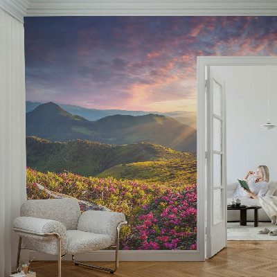 Vliestapete fürs Wohnzimmer mit Bergpanorama