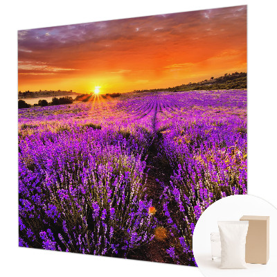 Vlies-Fototapete fürs Wohnzimmer mit Motiv eines Lavendel-Sonnenuntergangs