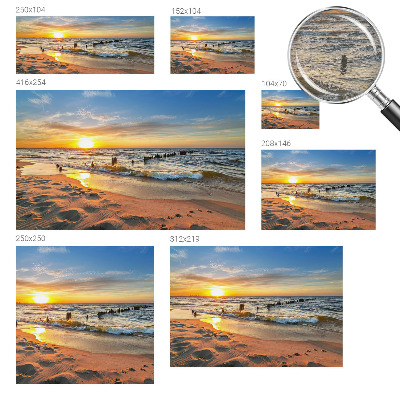 Dekorative Wand-Fototapete mit Motiv eines Sonnenuntergangs am Strand