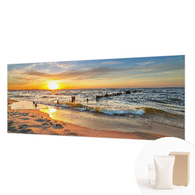 Dekorative Wand-Fototapete mit Motiv eines Sonnenuntergangs am Strand