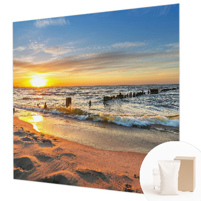 Dekorative Wand-Fototapete mit Motiv eines Sonnenuntergangs am Strand