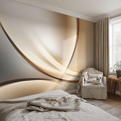 Vlies-Fototapete fürs Schlafzimmer mit einem Motiv aus abgerundeten Linien