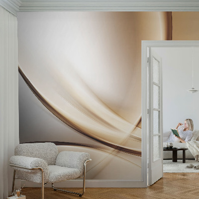 Vlies-Fototapete fürs Schlafzimmer mit einem Motiv aus abgerundeten Linien
