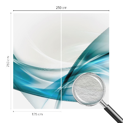 Vliestapete fürs Wohnzimmer mit blauem Wellendesign