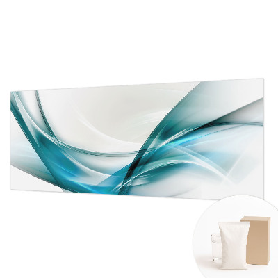 Vliestapete fürs Wohnzimmer mit blauem Wellendesign