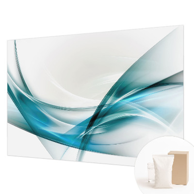 Vliestapete fürs Wohnzimmer mit blauem Wellendesign