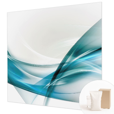 Vliestapete fürs Wohnzimmer mit blauem Wellendesign